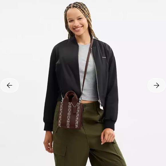 Coach Dark Red Mini Bag with Logo Straps - Picture 3 of 5